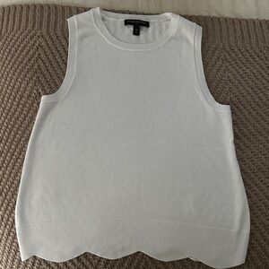 Banana Republic White Scalloped Tank Top